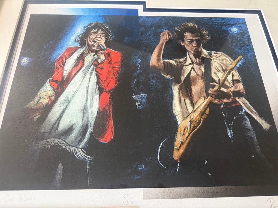 ロニー・ウッド「Stray Cat Blues」額装 版画 81/290