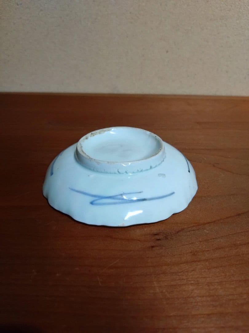 古伊万里 蒟蒻印判 花紋 輪花平盃 小皿