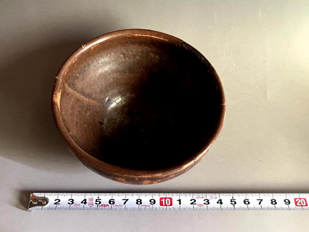 茶碗■古瀬戸 天目茶碗 桃山～江戸時代初期 発掘伝世品 窯変 直接貫入有 骨董■
