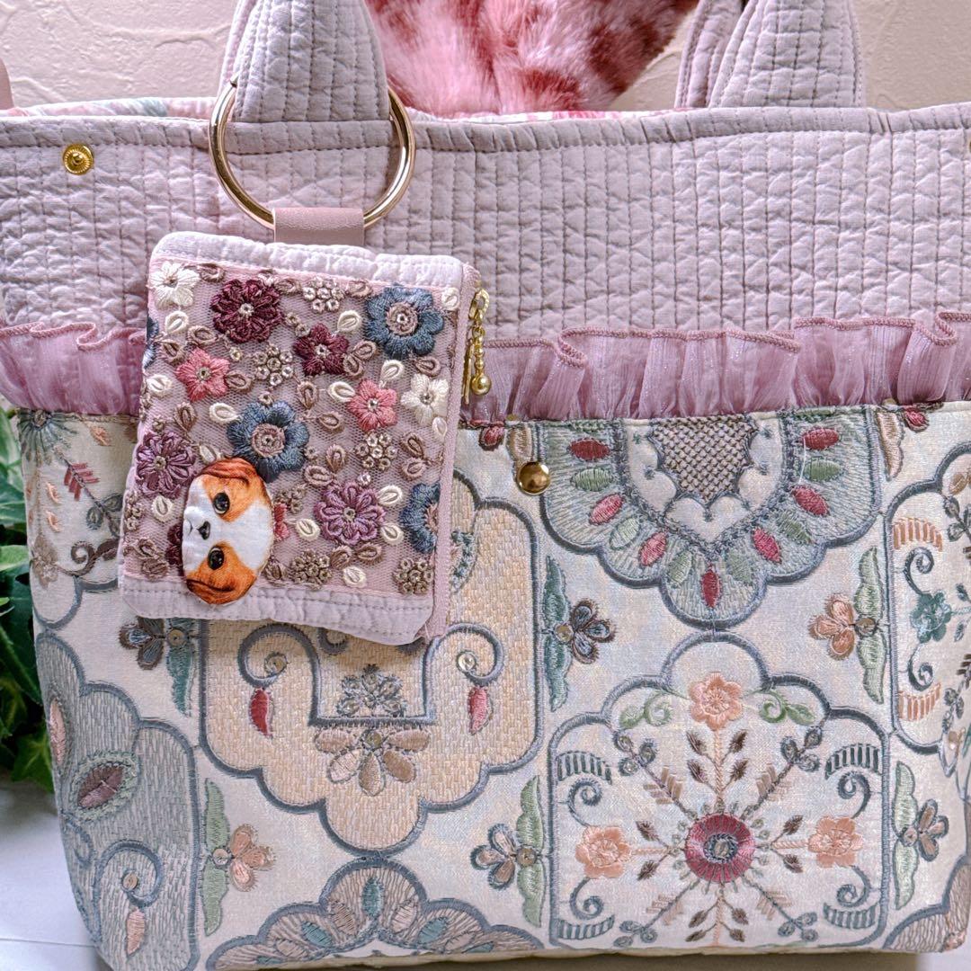 あ*き様 コヤンイサムチョン♡bigアンコちゃんミニポーチ付きインド刺繍×ヌビト