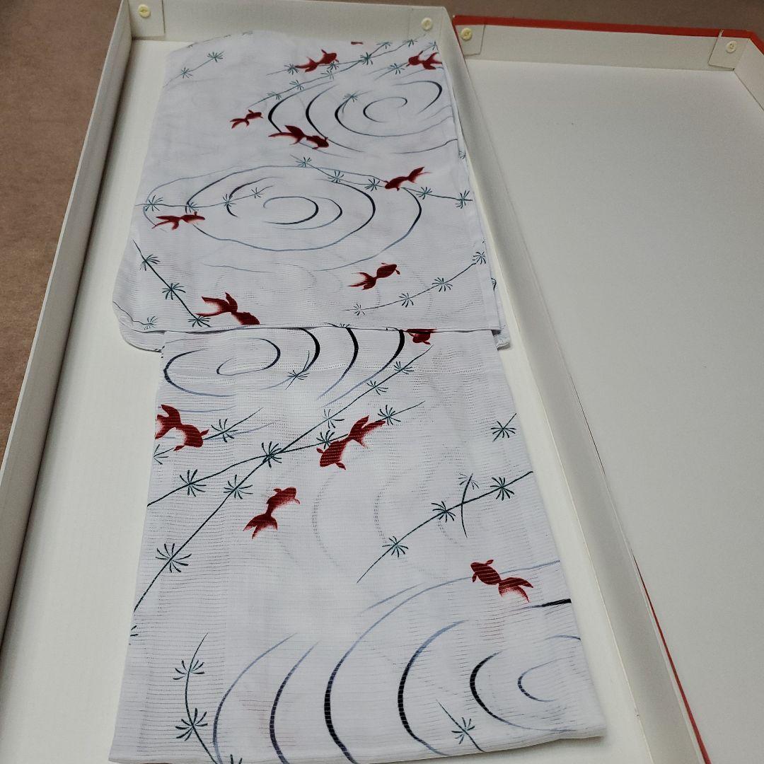 浴衣　着物　綿絽　レディース　金魚　赤