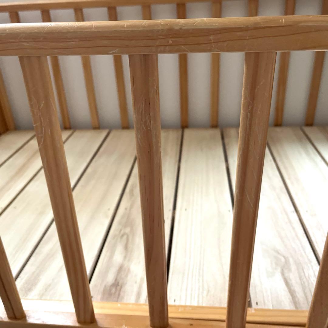 KATOJI 木製ベビーベッド　レギュラーサイズ　ハイシート