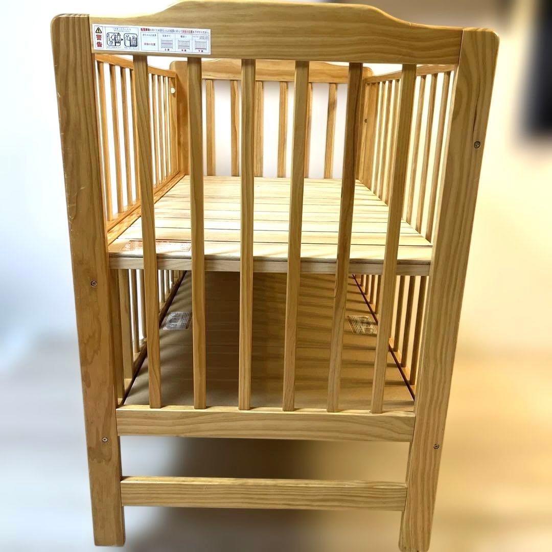 KATOJI 木製ベビーベッド　レギュラーサイズ　ハイシート