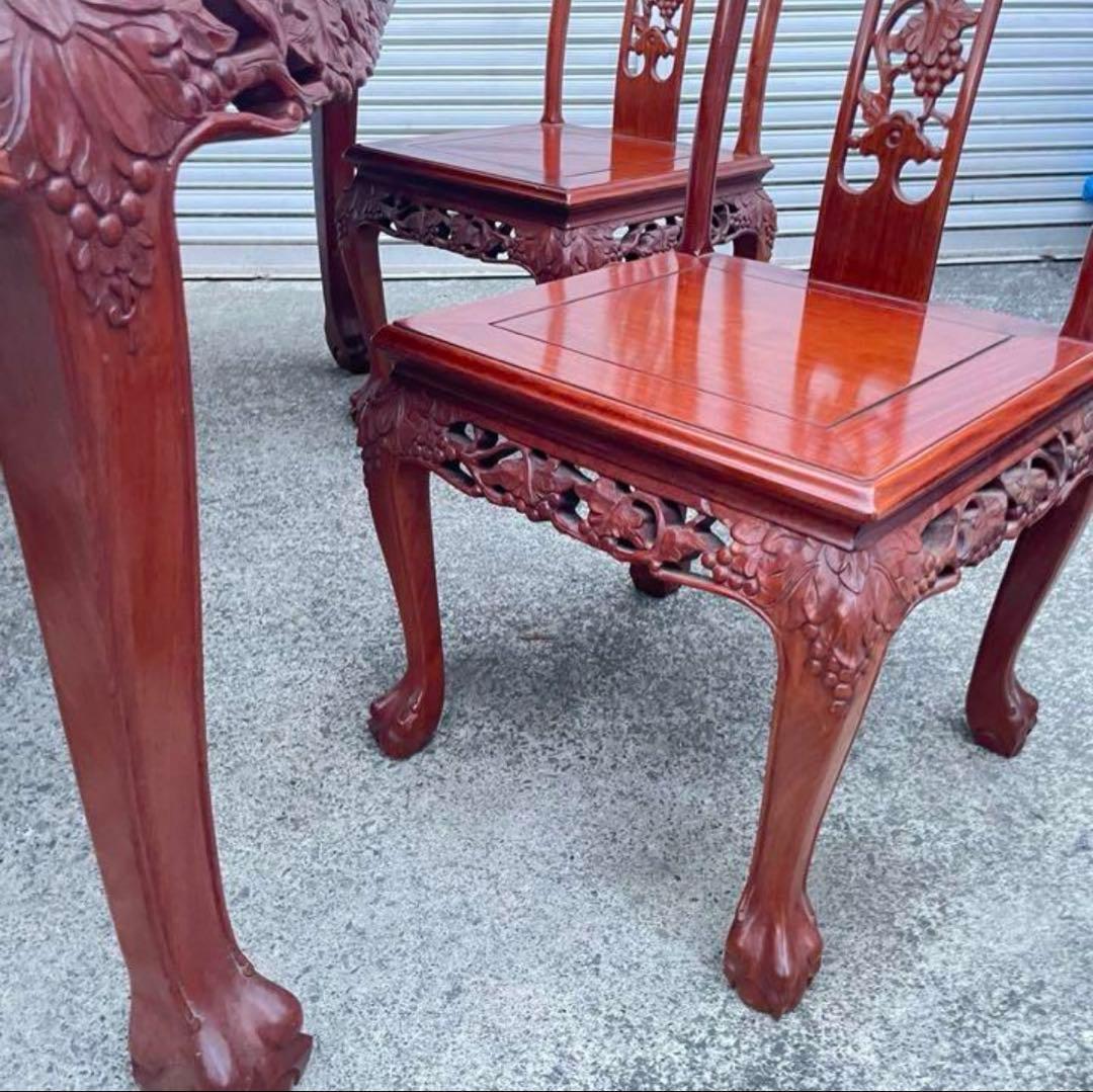 シノワズリー 中国アンティーク調　ダイニング テーブル 楕円形