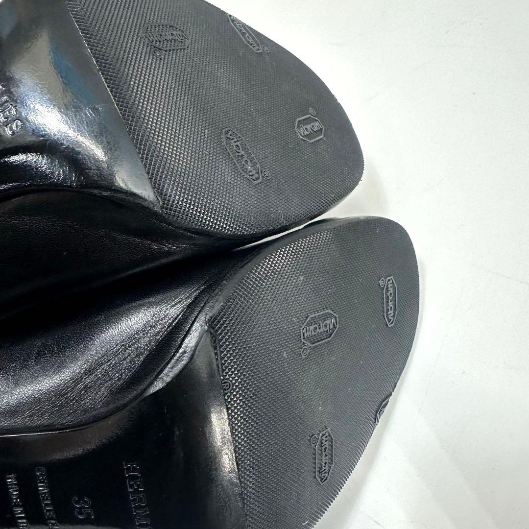 美品★HERMES★エルメス ミュール サンダル レザー 黒 ヒール サイズ35