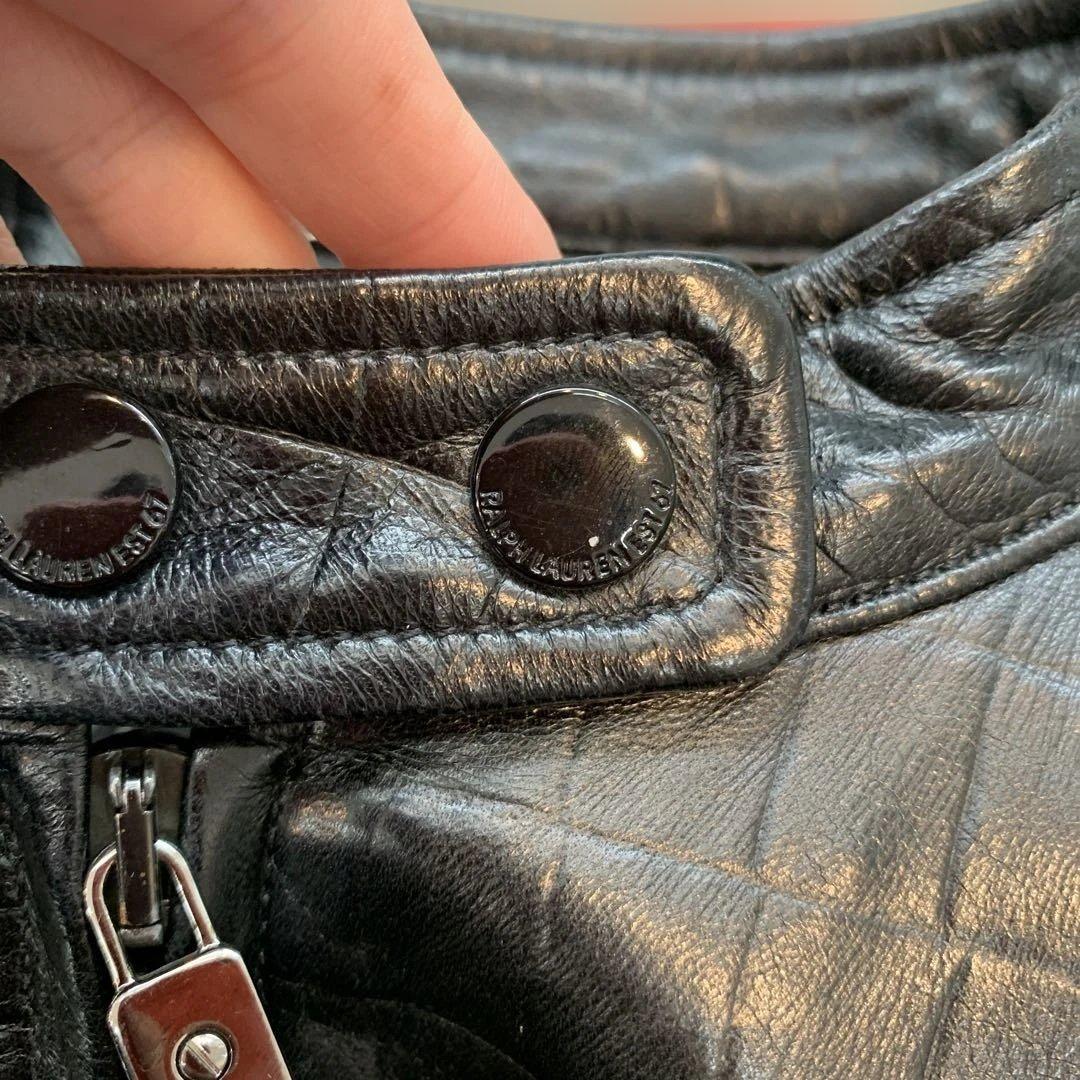 ☆超美品☆ラルフローレン　レザージャケット　羊革　スタンドカラー　ラム　黒