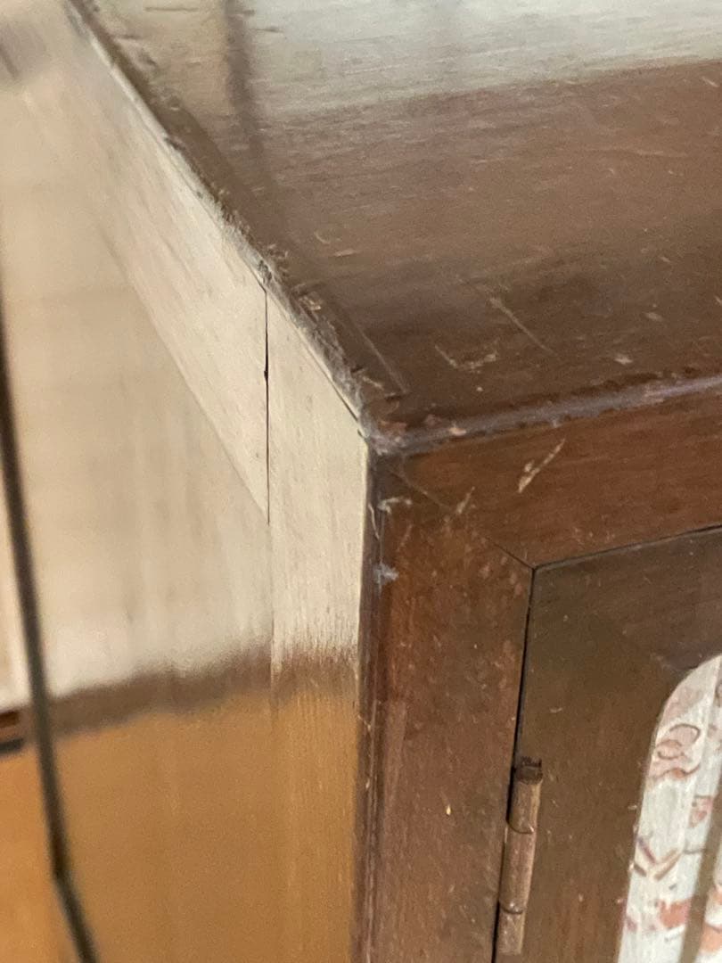 little meさん専用木製 箪笥 7段引出し ガラス扉付鍵付き 昭和レトロ