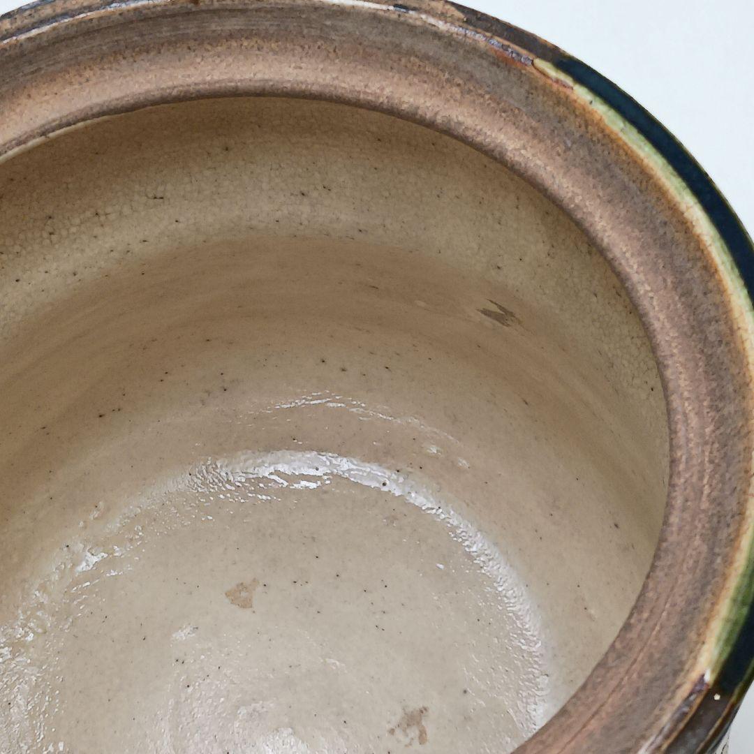 Y2228-2 茶道具 山口錠鉄 織部水指 共箱　こ