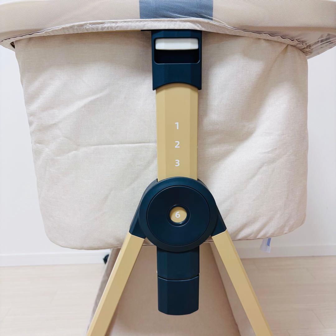 【美品】HZDMJ ベビーベッド　ベージュ　折り畳み 添い寝　ベッド