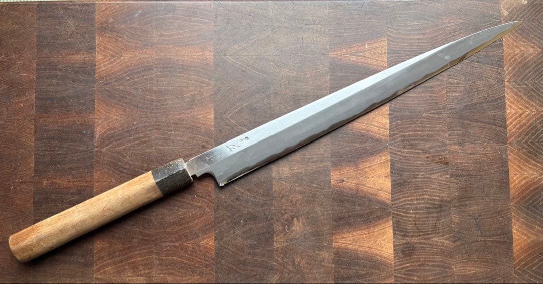 正本　築地　霞　柳刃　300mm 尺　包丁　白鋼　和包丁　研ぎ済　刺身