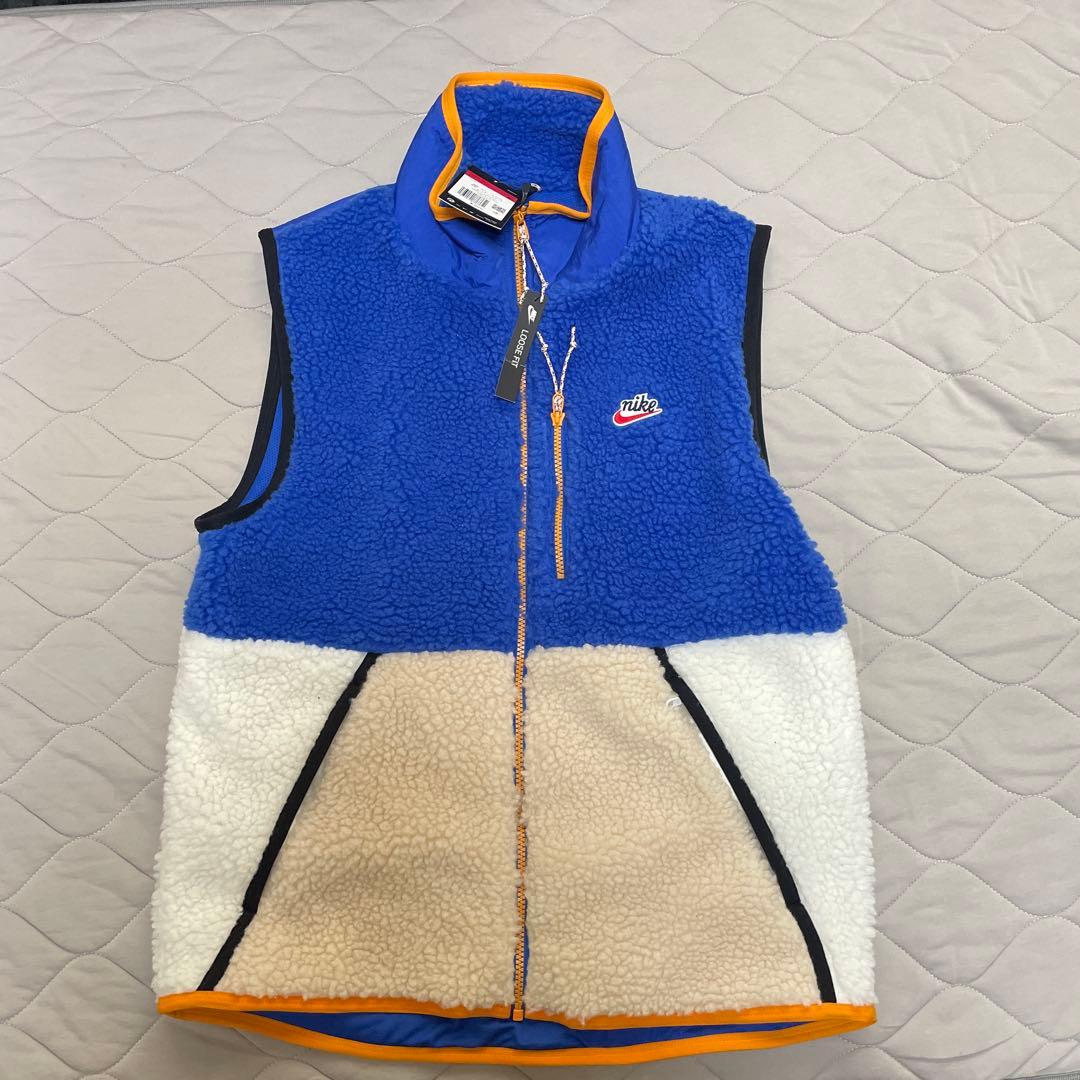 NIKE ボアベスト　ブルー／ホワイト