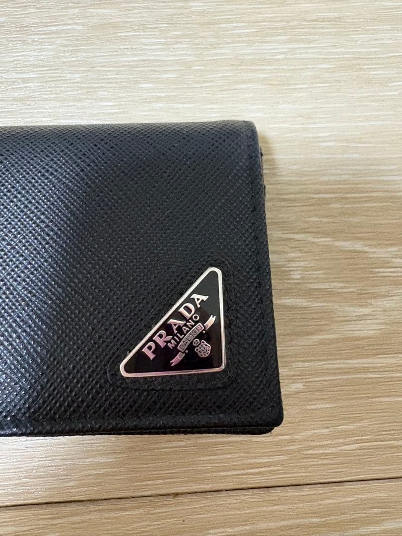 【美品】PRADA ブラック サフィアーノレザー 名刺入れ