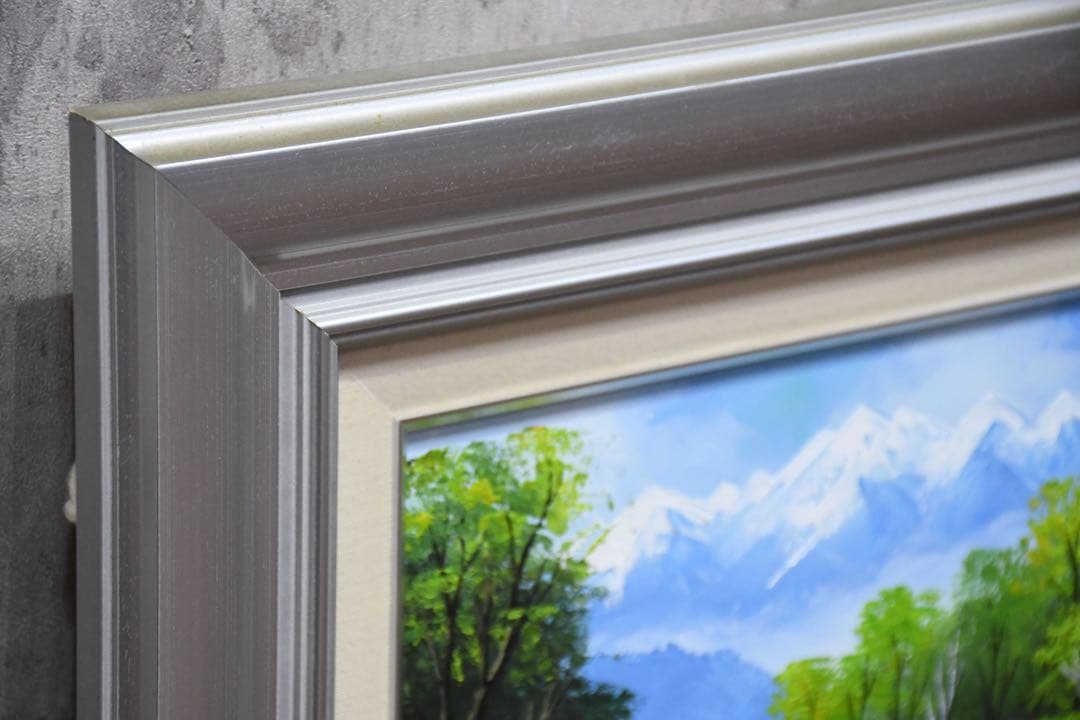 EHK85 真作保証 工藤昭重 北アルプス SM号 油彩画 額装 肉筆 風景画