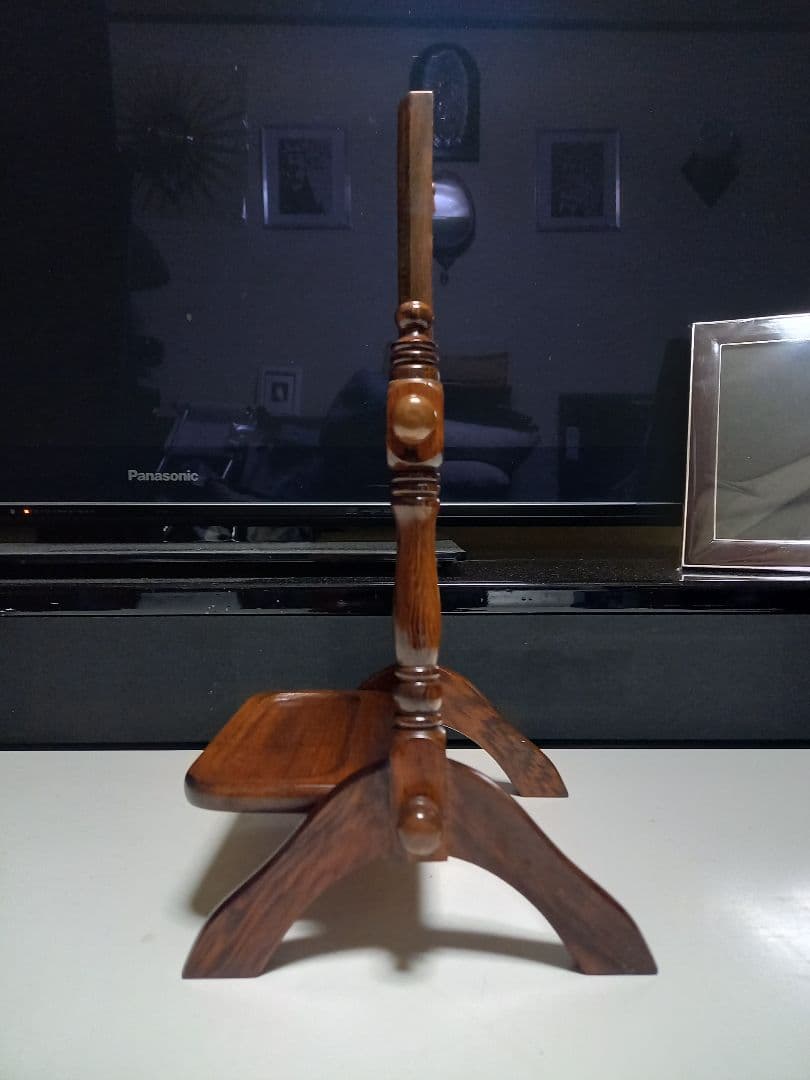 1970's　ヴィンテージ　コロニアル　ウッド　テーブル　スタンド　ミラー