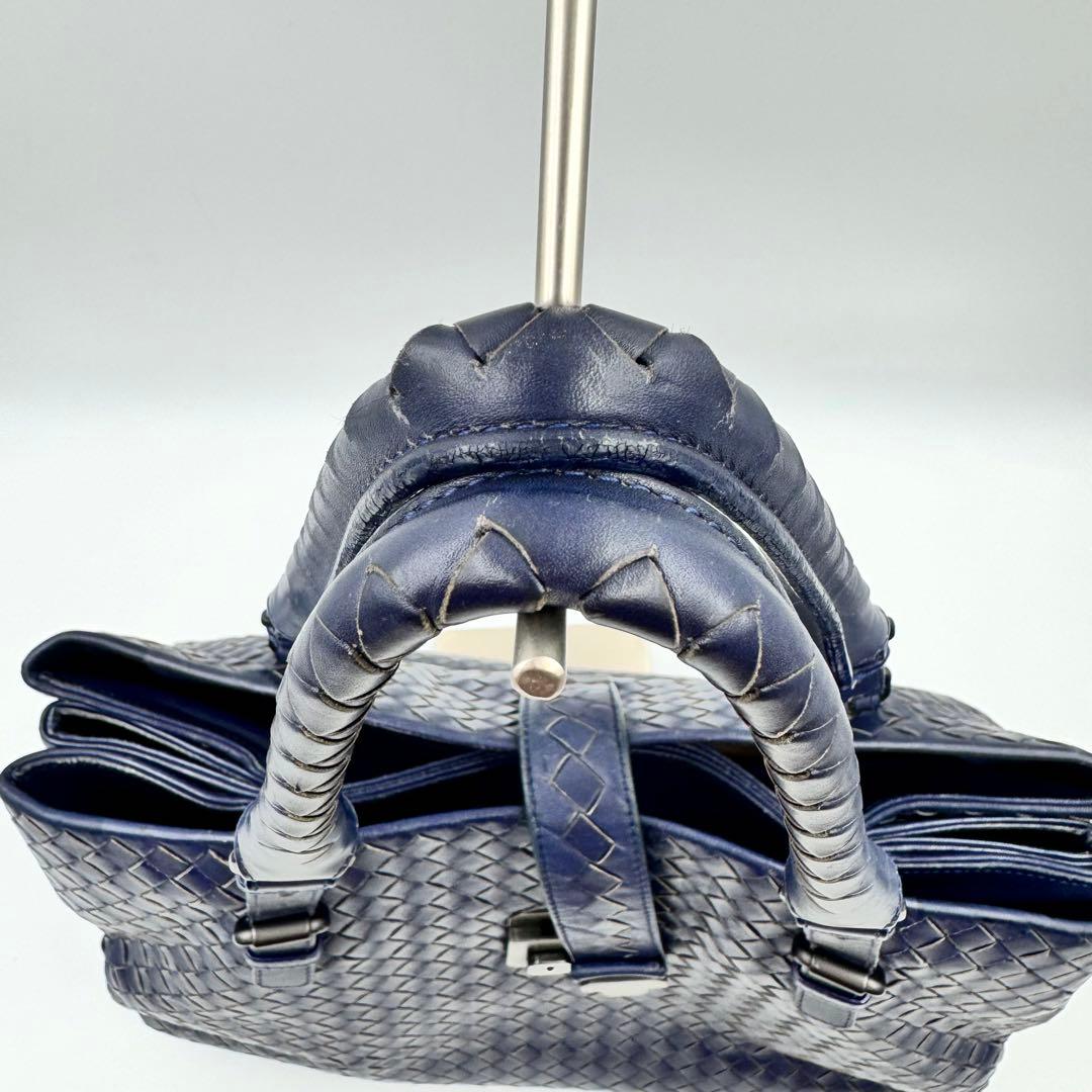 BOTTEGA VENETA ビジネスバッグ　ネイビー　カデナ A4収納