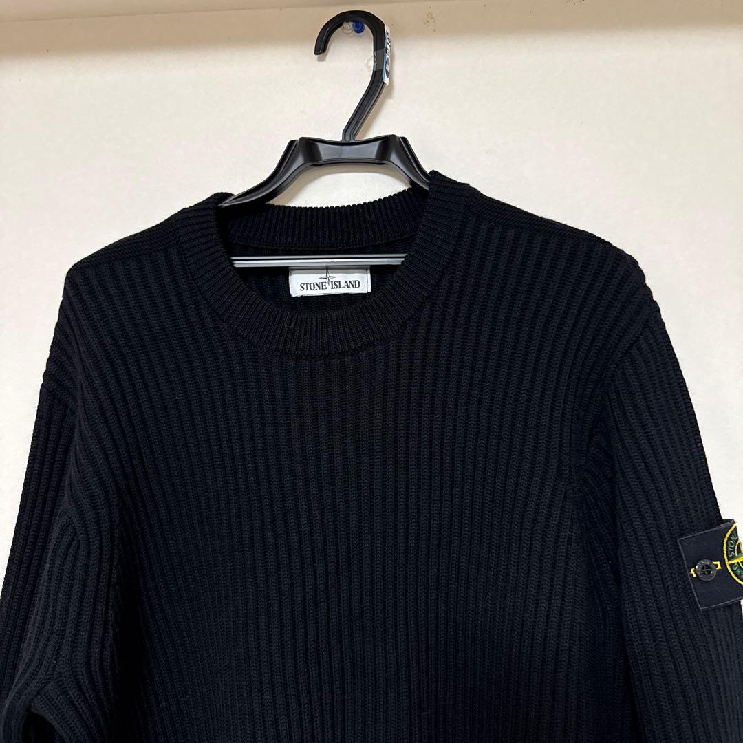 【ほぼ新品】STONE  ストーンアイランド クルーネックリブニット