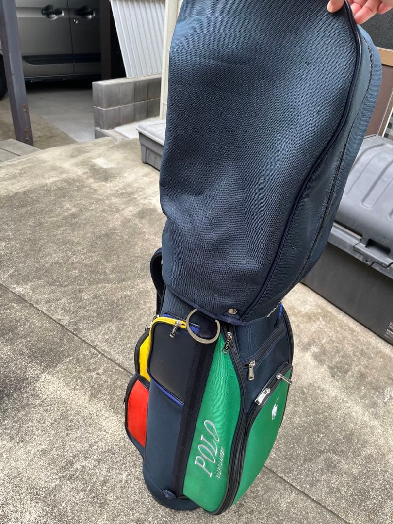 POLO キャディバッグ ネイビー/グリーン