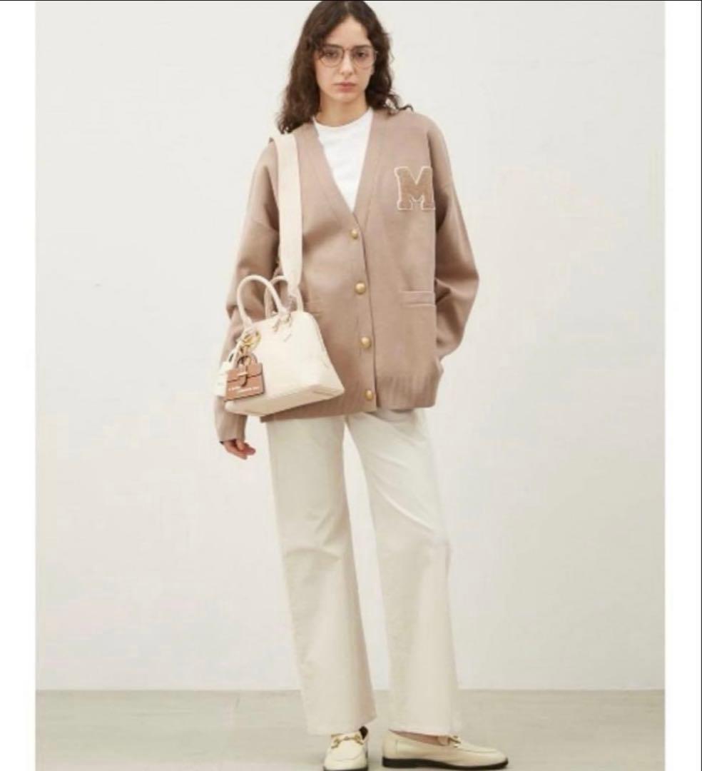 mila owen アップリケデザイン金釦Vネック ニットカーディガン