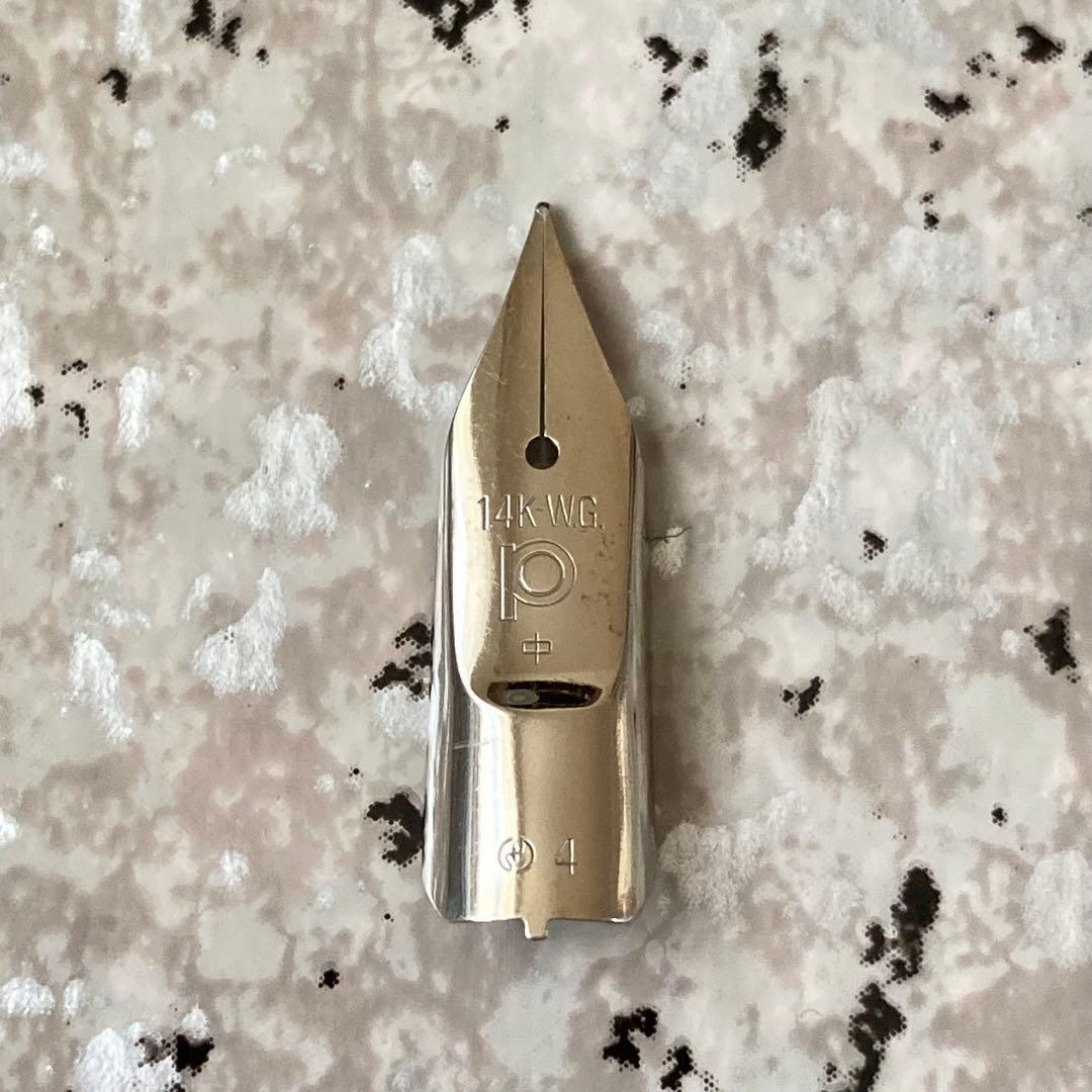 #081 オーバーホール済み 万年筆 プラチナ PLATINUM 14k WG