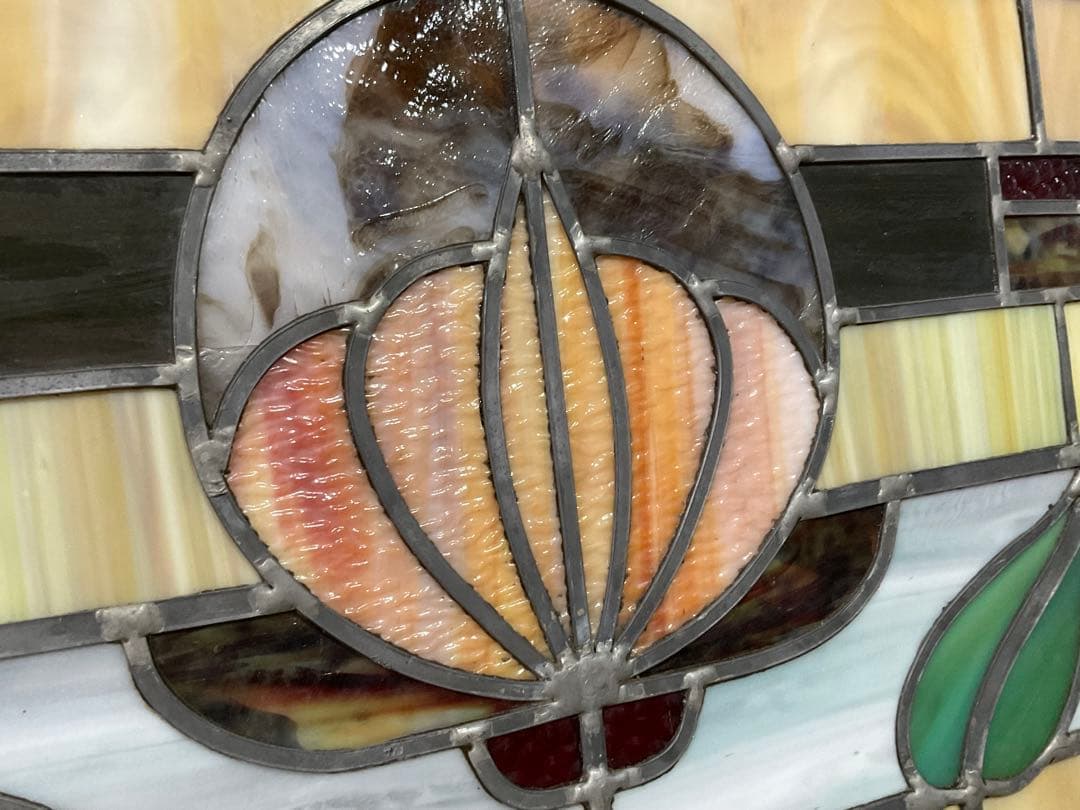 西洋アンティーク　大　ステンドグラス　 約51cm x 40cm 工芸品　ガラス