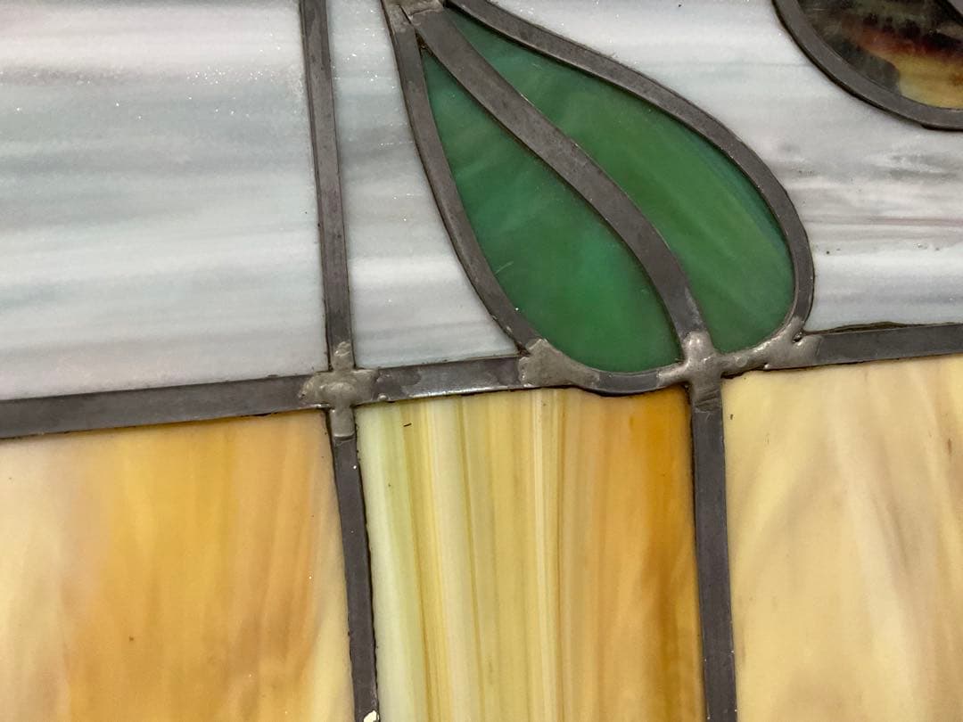 西洋アンティーク　大　ステンドグラス　 約51cm x 40cm 工芸品　ガラス