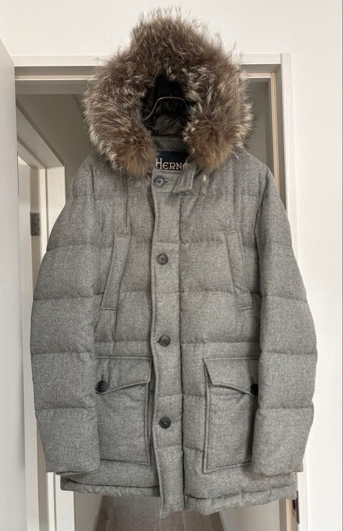 定価37.8万 ヘルノ×ロロピアーナ 最高級カシミヤシルク フーデッドダウン48