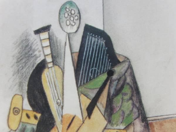 絵画 INSTRUMENTS DE MUSIQUE ET COMPOTIER