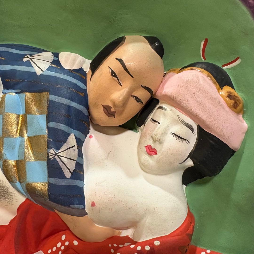 【骨董】春画 置物 布袋様 裏絵 枕絵 裏隠し 浮世絵