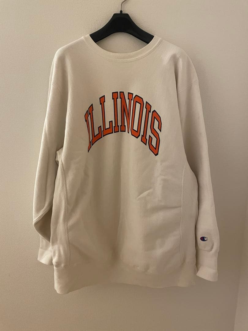 レア 白チャンピオンヴィンテージスエット染み込み一段　リバースウィーブ　XXL