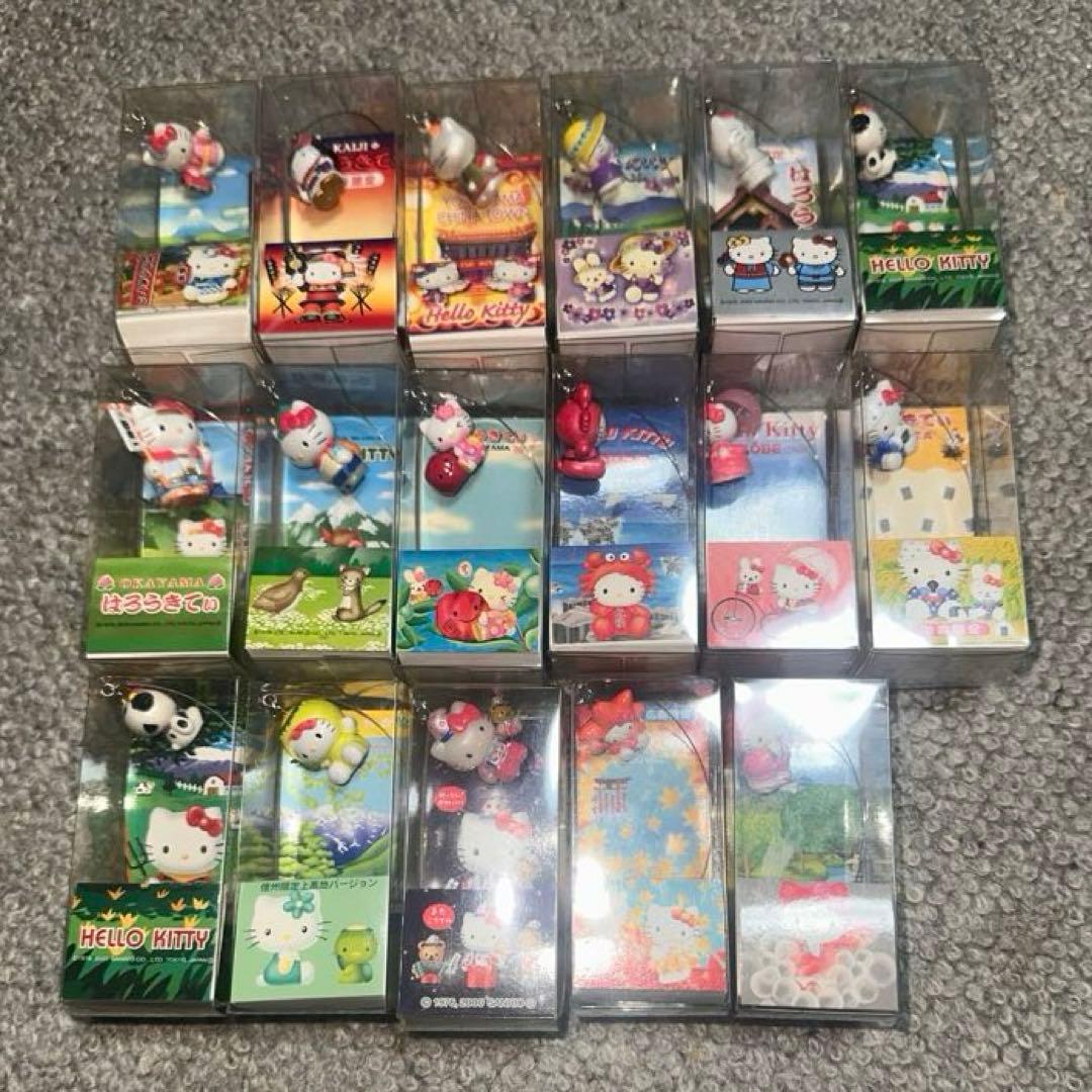 【激レア未開封】ご当地キティ スウィングマスコット 17個 箱付 2001年