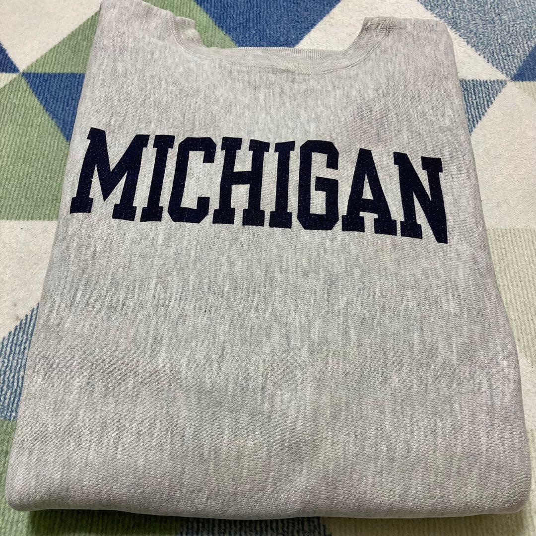 90s Championミシガン染み込み リバースウィーブ刺繍タグUSA製XXL