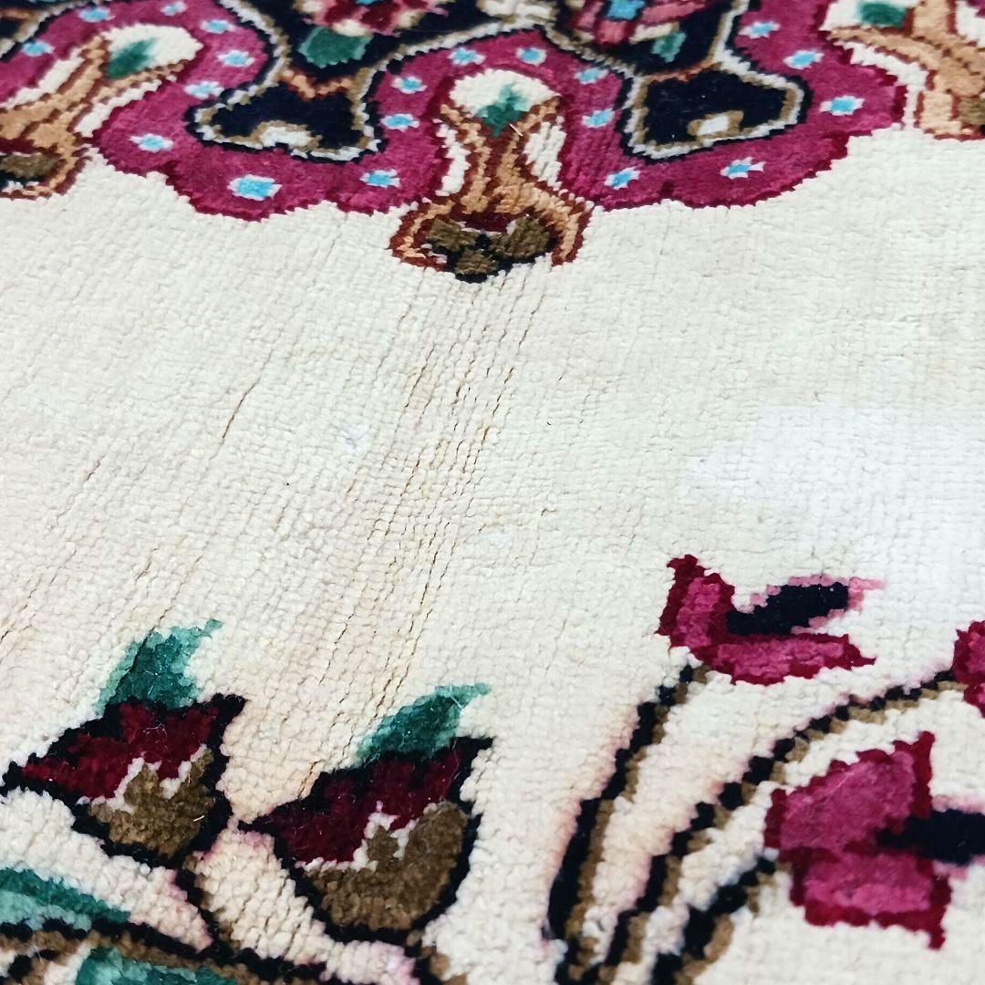 専用Y3007 高級ペルシャ絨毯 クム産 シルク 手織81万ノット147×98㎝