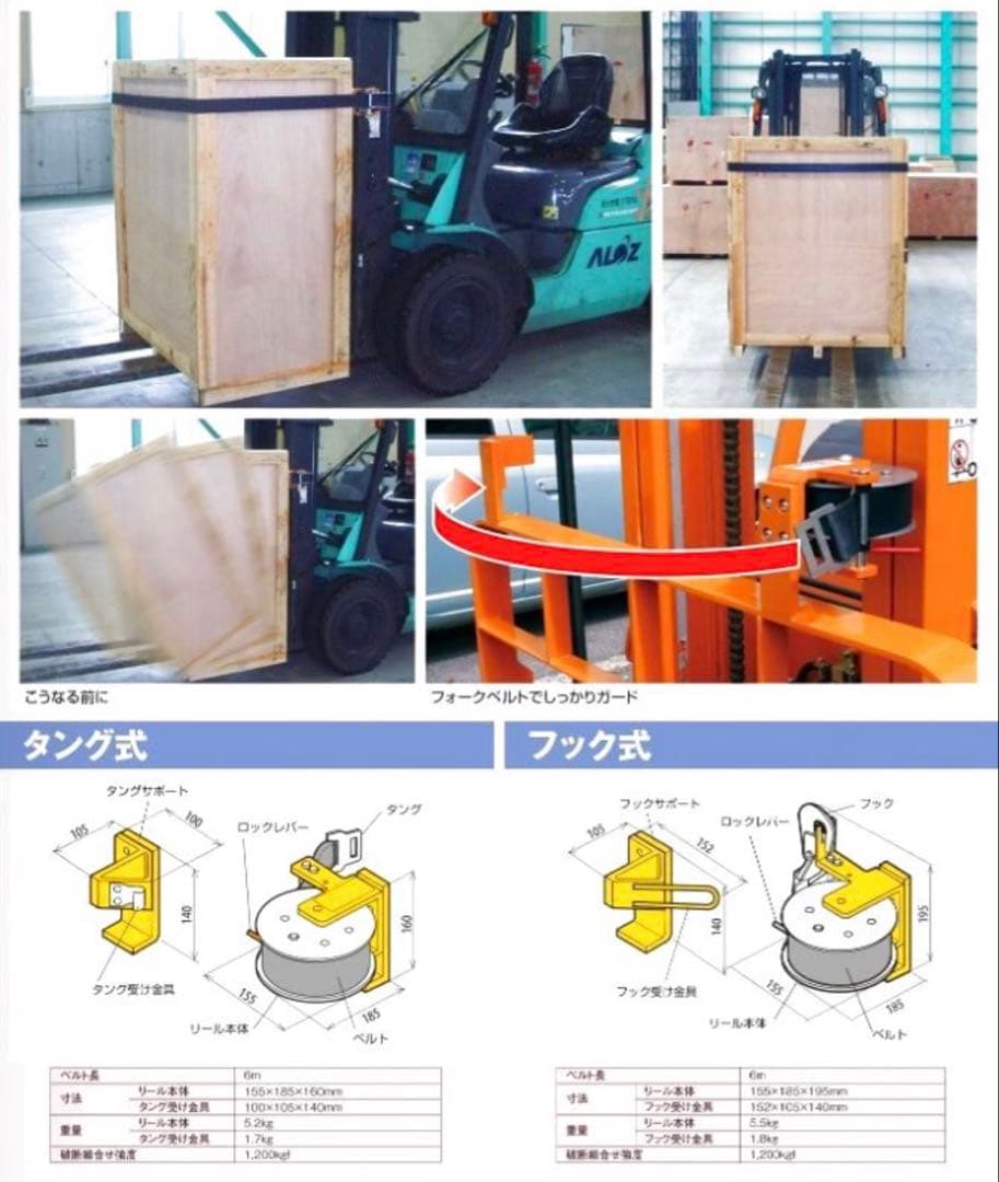 ベルトテンショナー機構　フォークリフト　NSフォークBELT
