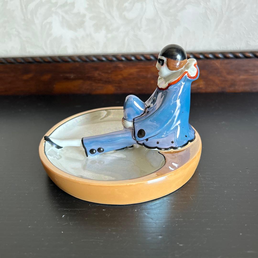 オールドノリタケ　アールデコ　ラスター彩 ピエロ　置物・トレー