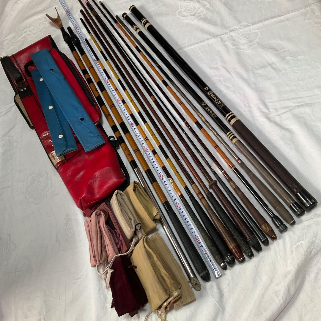 釣り具まとめ売り、へら竿、のべ竿、振り出し竿、リメイク竿、（グラス、カーボン製）