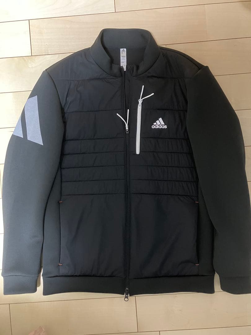 ブラック　秋冬 アディダス ゴルフウェア WL549 ダンボールニット