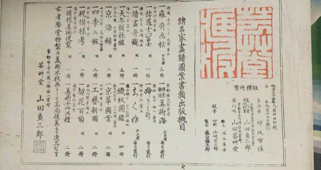 琳派神坂雪佳の稀版画図案画帖ちく佐（弐)図案版画12図柄揃い明治34年出版