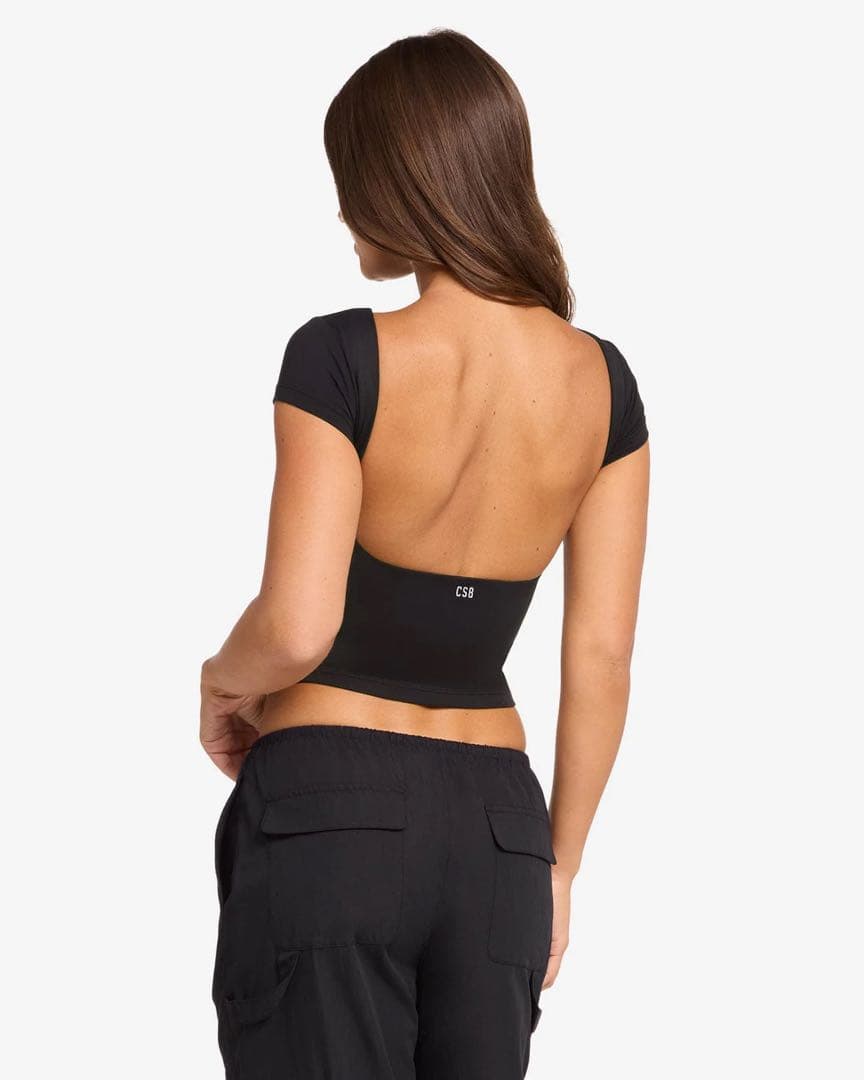 CSB FORM OPEN BACK TEE Mサイズ　ブラック