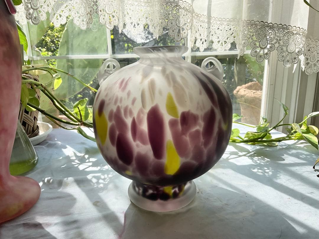 藤田喬平「美しいガラス花瓶」昭和30年代作品(供箱入り)