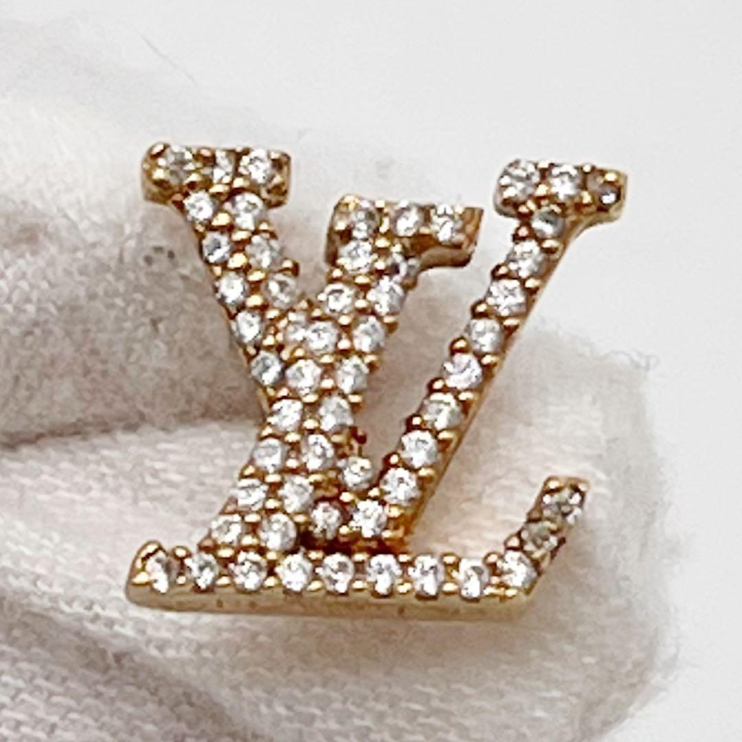 ルイヴィトン ピアス LV アイコニック ストラス メタル ゴールドカラー 片方