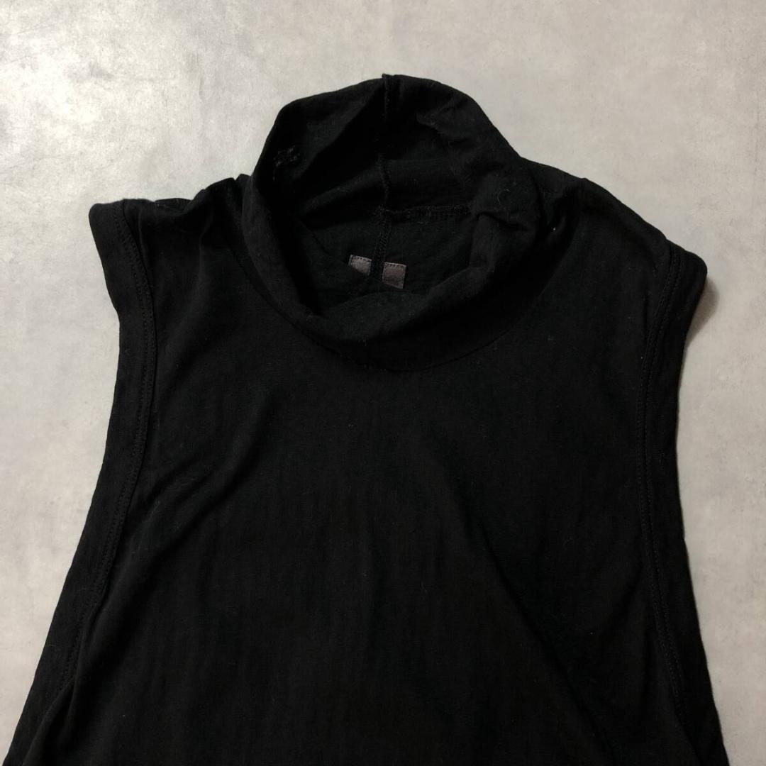GQ3478◇rick owens : ハイネック ノースリーブカットソー◇