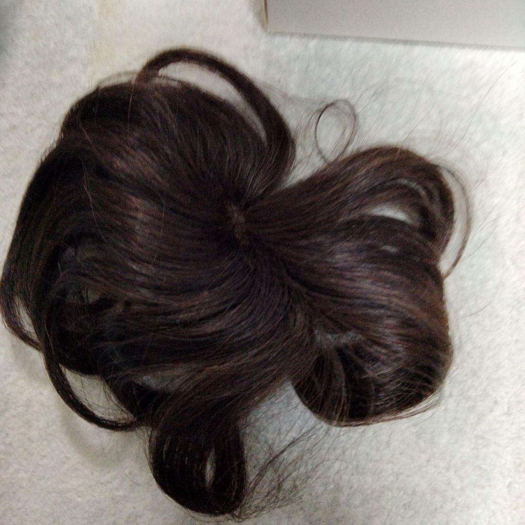部分ウィッグつむじタイプ　人工皮膚　人毛100％