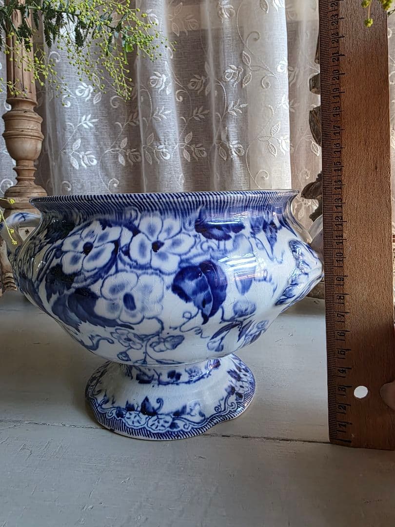 フランスアンティーク CREIL MONTEREAU FLORA スーピエール