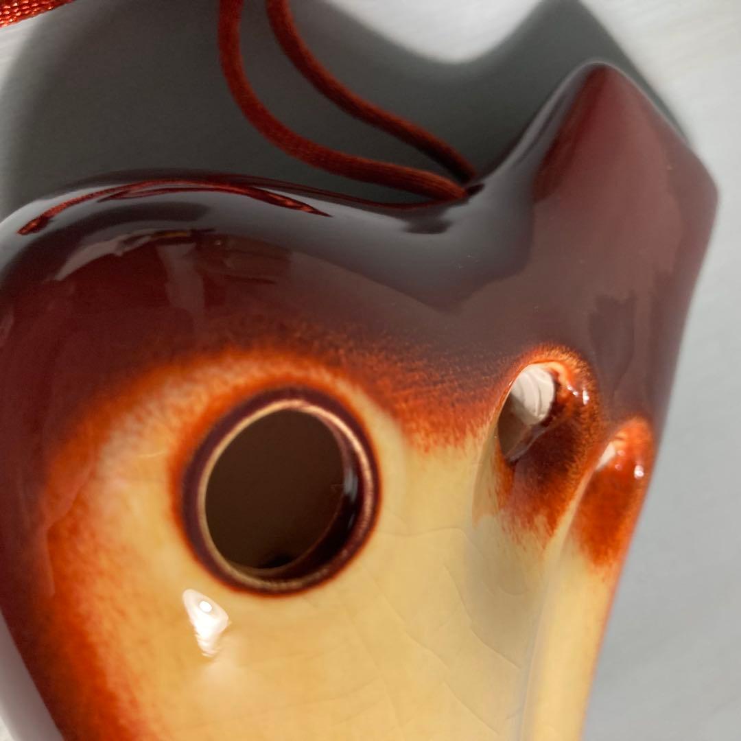 【新品未使用】TNGオカリナ ダブル アルト C管 ブラウンオレンジ