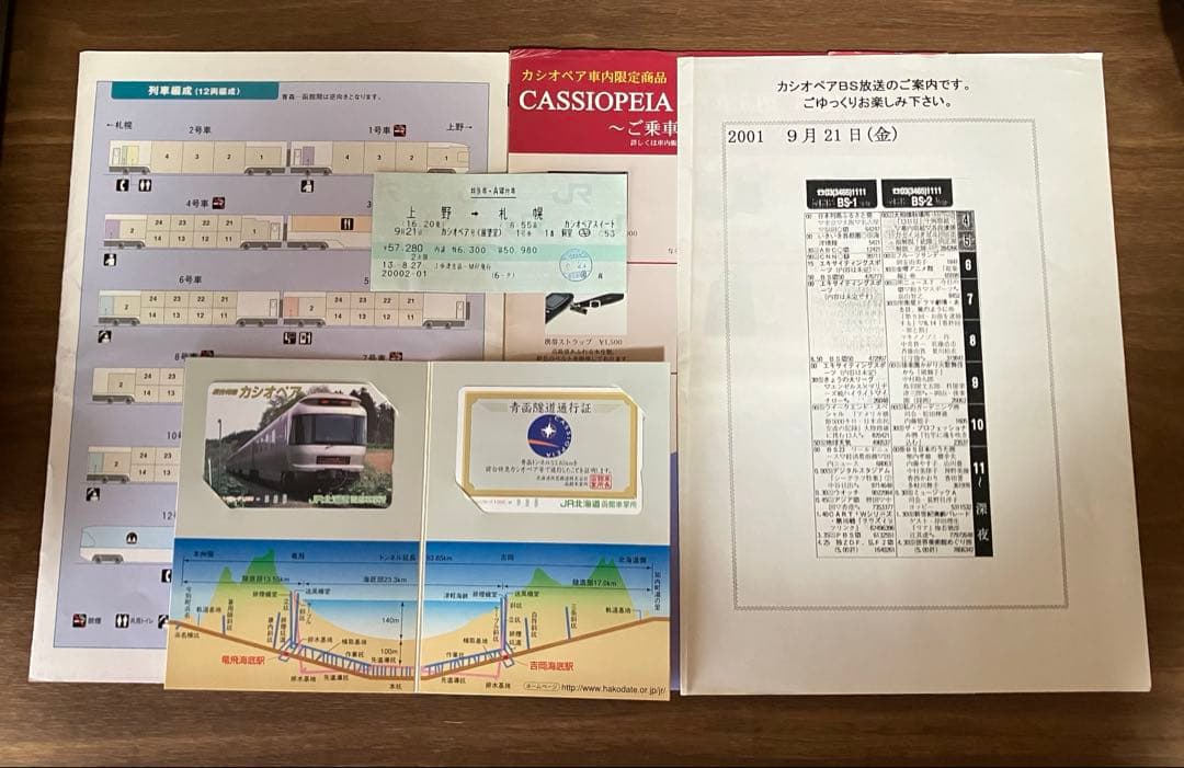 寝台特急カシオペア　寝台特急券　オレンジカード　車内印刷物　まとめて