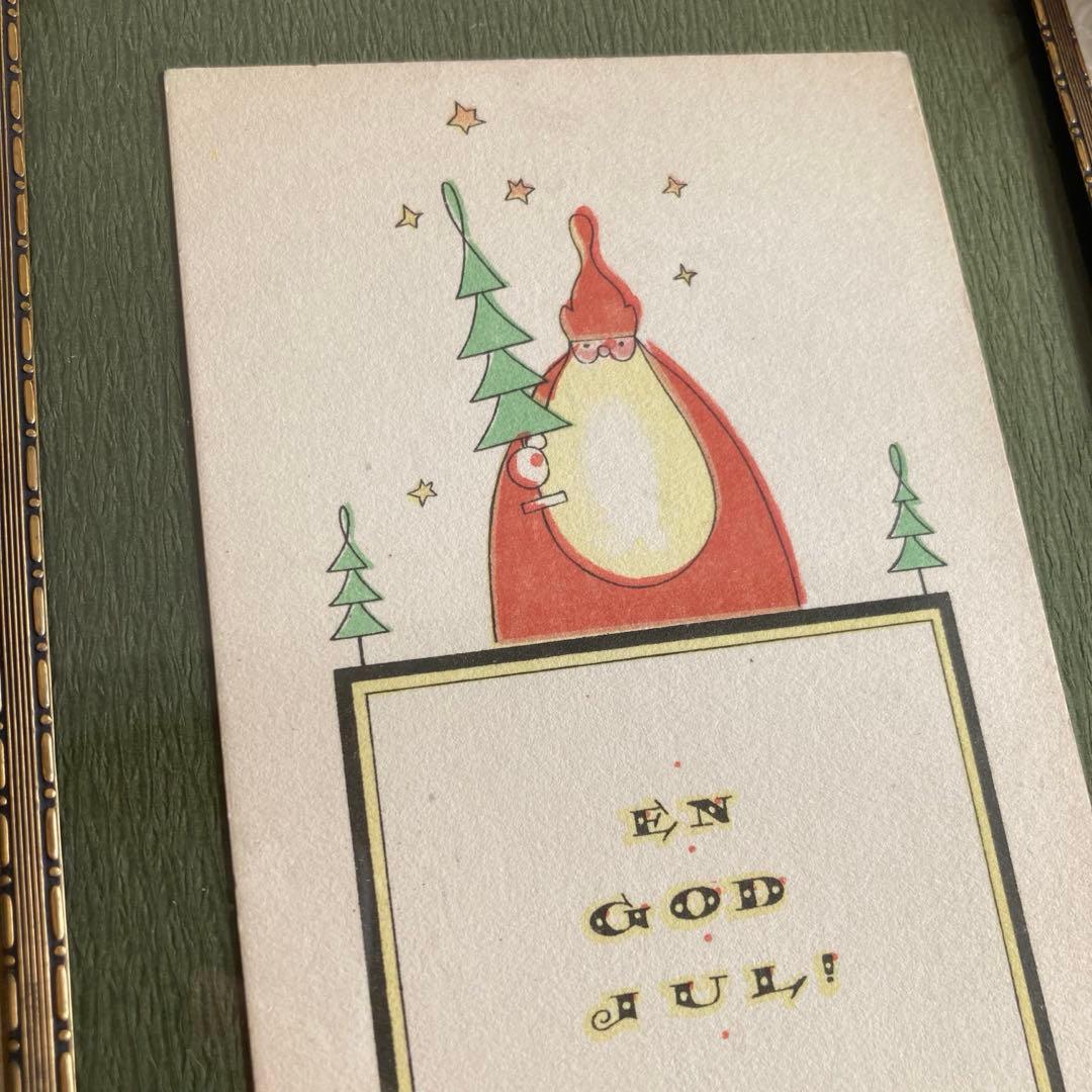 アンティークフレームC★1920年代超希少なエイナルネイマンのサンタカード入り