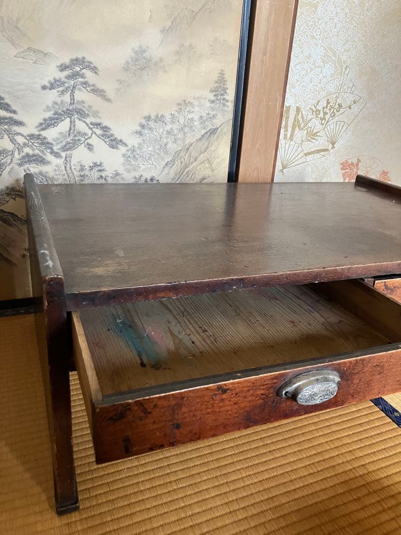 ヴィンテージ 文机 テレビ台 ローテーブル 無垢材 古道具 昭和レトロ