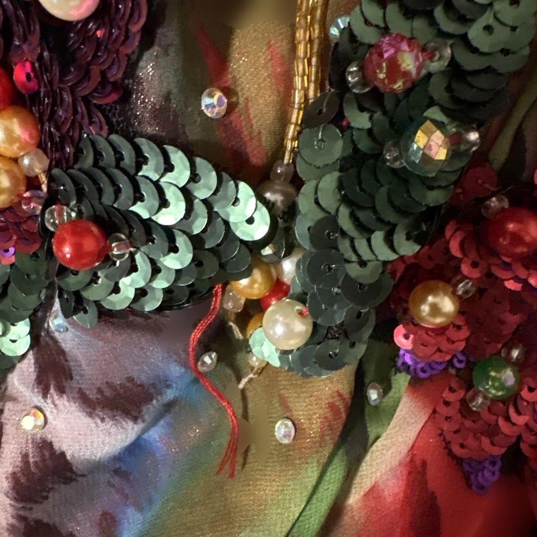 ベリーダンス セットアップ 赤緑装飾