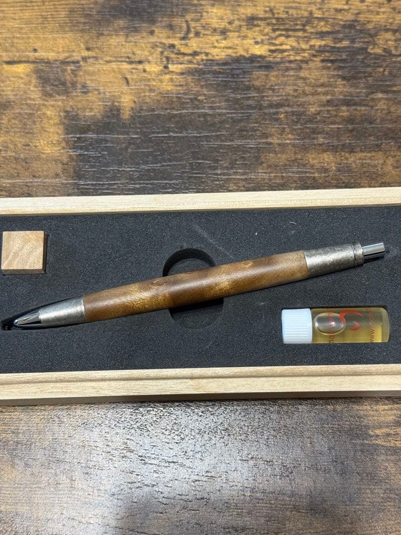 野原工芸　マーブルウッド・斑紋純銀色金具　MP