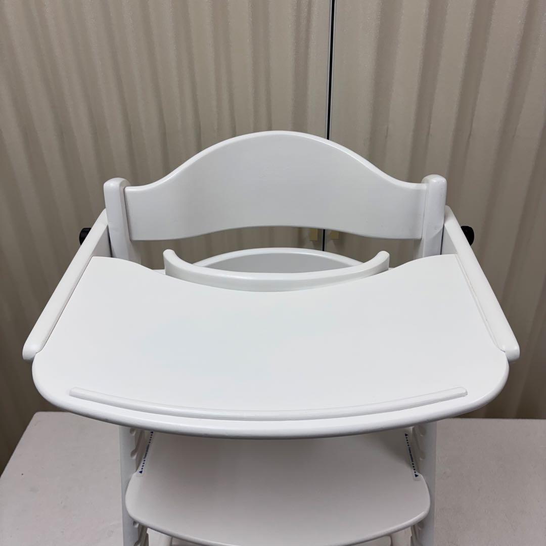 除菌清掃済☆美品☆　大和屋　すくすくチェアイーエヌ　テ―ブル＆ガード付　ホワイト